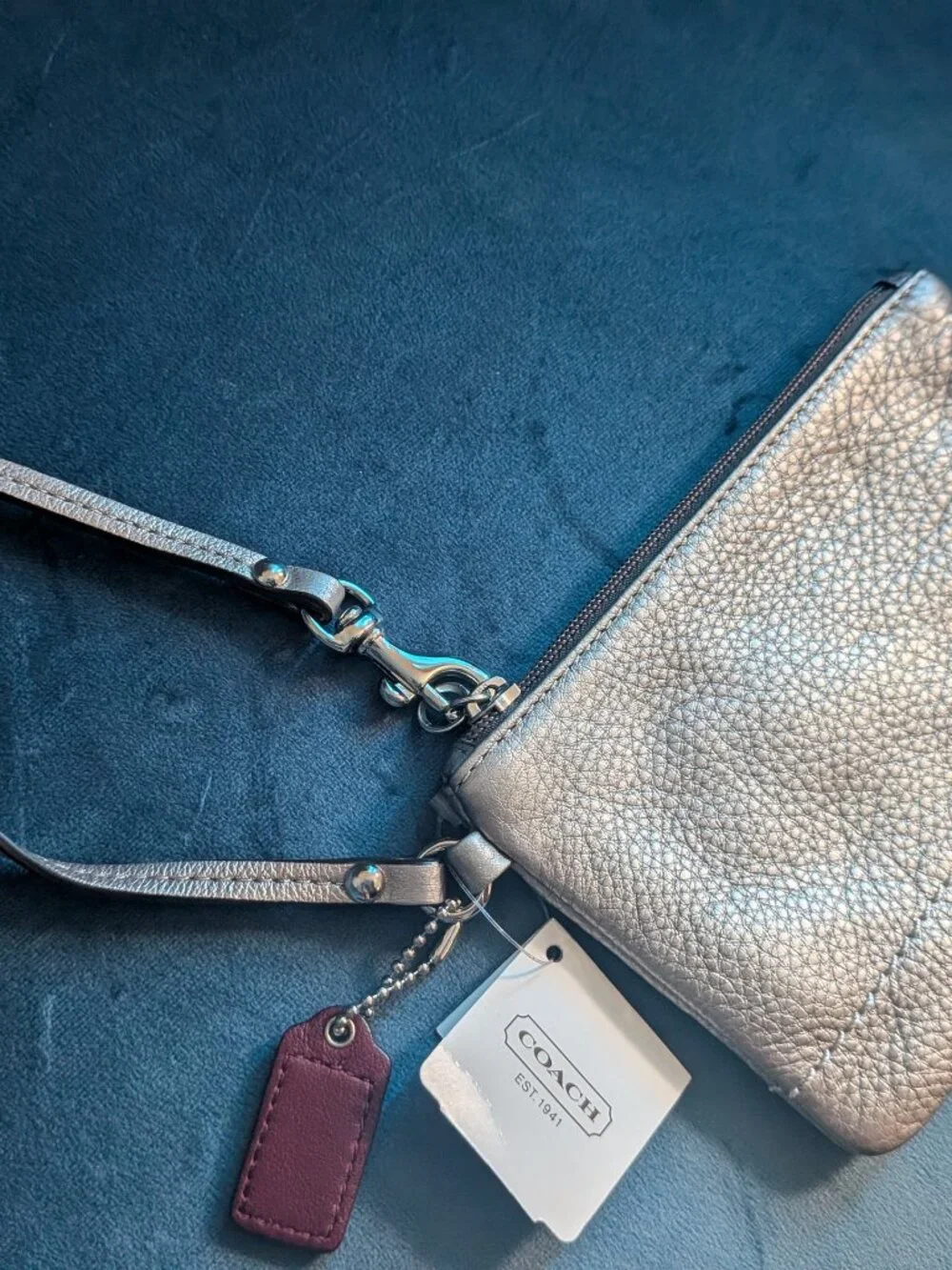 Vintage Coach Wristlet Champagne Pewter color NWT